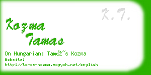 kozma tamas business card